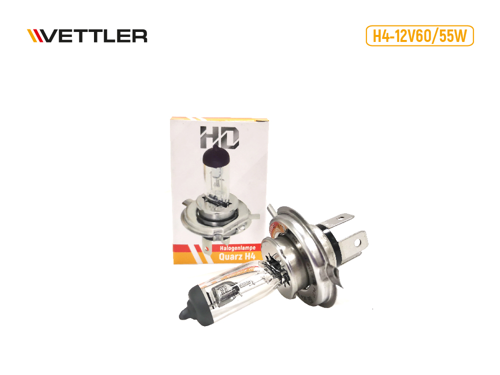 Лампа H4 12V 60/55W галоген QUARZ  VETTLER