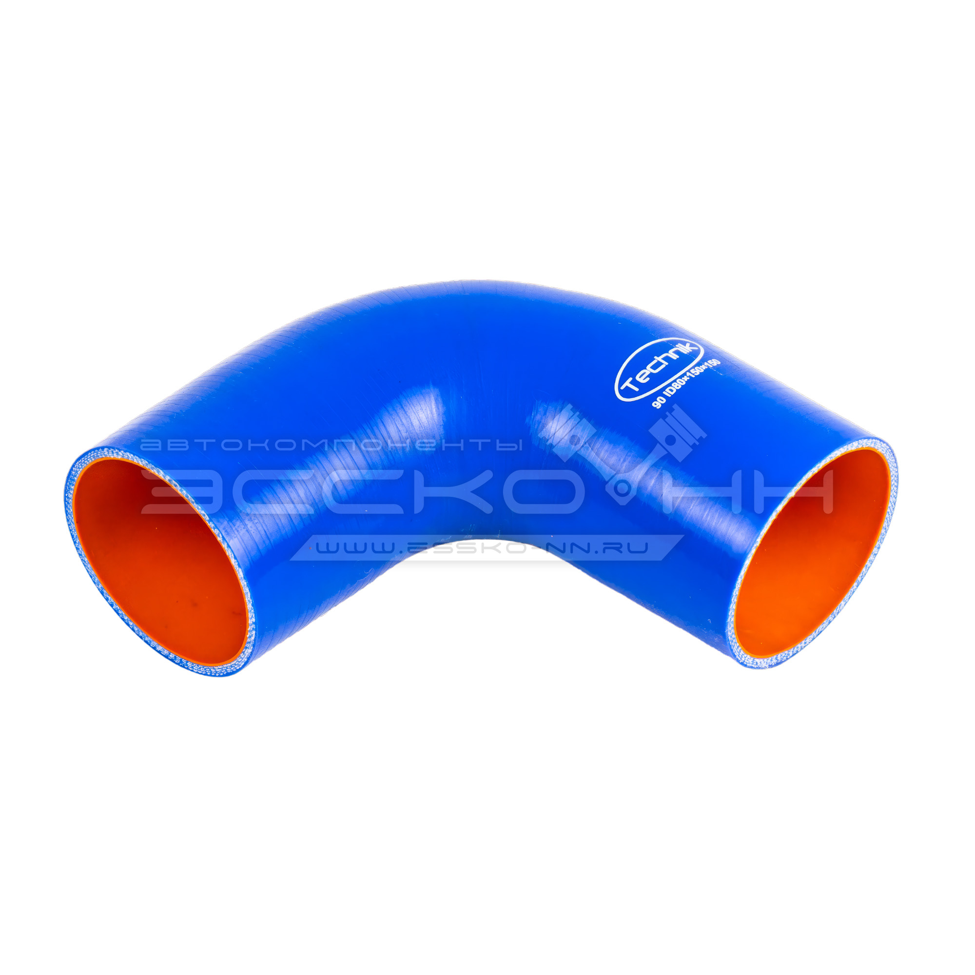 Патрубок угловой 90° d=80 (150х150)  силикон  Technik
