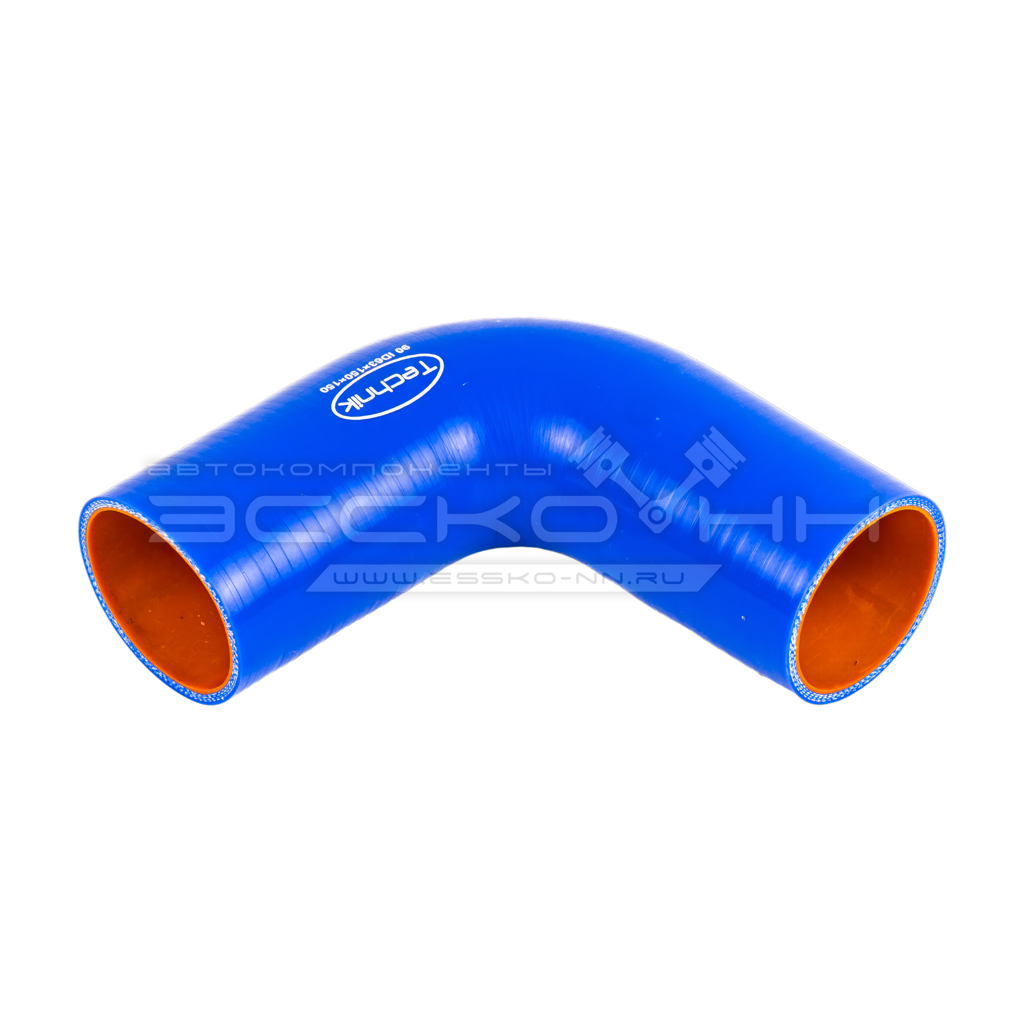 Патрубок угловой 90° d=63 (150x150)  силикон  Technik